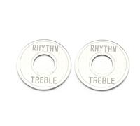 ROZILO Chrome 2Pcs Guitar Switch Ring Aluminum Toggle Switch Plate Rhythm Treble Washer Ring for Electric Guitar
