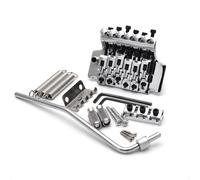 ROZILO Chrome Electric Guitar Tremolo Bridge with Bar Double Strat Locking for Floyd Rose Type