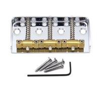 ROZILO Chrome Vintage Short Fixed Bridge 3 Compensated Brass Saddles Fixed Short Bridge for Vintage Tele TL Telecaster Electric Guitar