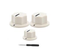 ROZILO Cream White 3pcs Brass Insert USA Spec 1/4" Large and Small Knobs Bass Knobs For Jazz Bass Knobs