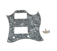 ROZILO Full Face American Standard SG Pickguard Scratch Plate with Screws Fit SG Guitar Epiphone SG Black White Shell