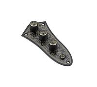 ROZILO Fully Loaded Control Plate Pre-Wired Control Plate Wiring Harness for Fender Electric Jazz Bass Decorative Pattern