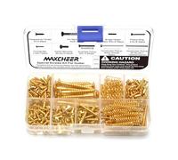 ROZILO Gold 270pcs Guitar Screw Kit,Telecaster Kit, Pickguard Screws,Switch Plate Screws,Tuner,Machine Head, Neck Plate,Pickup,Bridge, Guitar Repair Parts for Fender/Tele/Strat/Sq