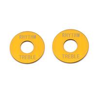 ROZILO Gold 2Pcs Guitar Switch Ring Aluminum Toggle Switch Plate Rhythm Treble Washer Ring for Electric Guitar