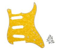 ROZILO Gold Pearl SSS 11 Holes Strat Electric Guitar Pickguard Scratch Plate For USA/Mexico Stratocaster Modern Style Guitar Parts