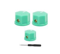 ROZILO Green 3pcs Brass Insert USA Spec 1/4" Large and Small Knobs Bass Knobs For Jazz Bass Knobs