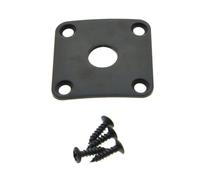 ROZILO Guitar Black Jack Plate Square Curved Bottom Metal Jackplate Cover Replacement For Les Paul LP Guitars