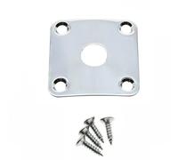 ROZILO Guitar Chrome Jack Plate Square Curved Bottom Metal Jackplate Cover Replacement For Les Paul LP Guitars