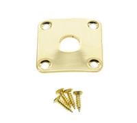 ROZILO Guitar Gold Jack Plate Square Curved Bottom Metal Jackplate Cover Replacement For Les Paul LP Guitars