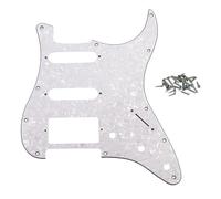 ROZILO HSS 11 Hole Strat Guitar Pickguard Scratch Plate for Fender USA/Mexican Made Standard Stratocaster Modern Style Parts White Pearl