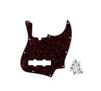 ROZILO Jazz Bass Pickguard 10 Hole Guitar Pickguard for 4 String Fender Jazz Bass Modern Style Dark Tortoise