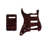 ROZILO Lefty ST/Strat Style SSS Pickguard Left Handed Scratch Plate Trem Cover Back Plate for USA/Mexican Fender Standard ST Dark Tortoise