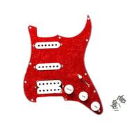 ROZILO Prewired Electric Guitar SSH Loaded Pickguard Humbucker White Pickups Switch & Control Knobs Set for Fender Stratocaster Electric