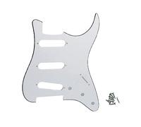 ROZILO SSS Strat Pickguards No Screw Hole Guitar Scratch Plate Custom for Fender Strat Squier Guitar Part White 3Ply