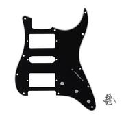 ROZILO Strat HSH Pickguard Pick Guard Scratch Plate with Screws for American/Mexican Standard Strat Modern Style Guitar Replacement Black 3Ply