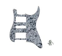 ROZILO Strat HSH Pickguard Pick Guard Scratch Plate with Screws for American/Mexican Standard Strat Modern Style Guitar Replacement Grey Pearl