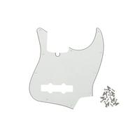 ROZILO White 3 Ply Jazz Bass Pickguard 10 Hole Guitar Pickguard for 4 String Fender Jazz Bass Modern Style