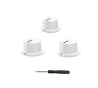 ROZILO White 3pcs Brass Insert USA Spec 1/4" Large and Small Knobs Bass Knobs For Jazz Bass Knobs