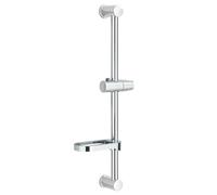 Rozin Shower Riser Rail Kit Chrome 60cm Shower Rail Adjustable Slide with Soap Dish Adjustable Shower Head Holder for Bathroom Stainless Steel