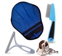ROZKITCH 3-in-1 Pet Hair Removal Kit, Grooming Glove, Comb & Carpet Scraper