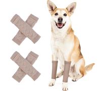ROZKITCH 4PCS Dog Leg Wraps to Stop Licking Scratching Wound Skin Cover, Solid Pattern Elbow Protectors for Rear and Front Legs for Border Collie, Australian Shepherd, Bulldog Cinnamon 2XL
