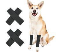 ROZKITCH 4PCS Dog Leg Wraps to Stop Licking Scratching Wound Skin Cover, Solid Pattern Elbow Protectors for Rear and Front Legs for Border Collie, Australian Shepherd, Bulldog Grey 2XL