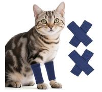 ROZKITCH 4PCS Dog Sleeves for Legs to Prevent Licking, Knitted Solid Pattern Elbow Joint Protectors for Small Dogs Chihuahua, Yorkshire Terrier, Toy Poodle, Pomeranian, Papillon Blue M
