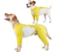 ROZKITCH Dog Cooling Sun Protection Suit, 2-in-1 Full Body & Front-Leg Dog UV Shirt with Adjustable Drawstring, Breathable Mesh Belly, Summer Dog Apparel for Large Yellow 2XL