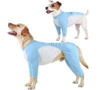 ROZKITCH Dog Cooling Sun Protection Suit, 2-in-1 Full Body & Front-Leg Dog UV Shirt with Adjustable Drawstring, Breathable Mesh Belly, Summer Dog Apparel for Large Blue 2XL