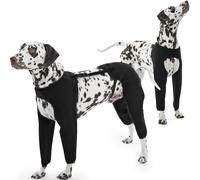 ROZKITCH Dog Sleeves to Prevent Licking for Four Legs, Dog Recovery Suit Provides Elbow Protections, Prevents Pet Leg Wounds from Licking and Biting, Dog Cone Collars Alternative Black 2XL