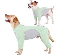 ROZKITCH Dog Sun Shirt for Sun Protection, 2-in-1 Combine Four Legs & Front-Leg Vest UV Shirt Protect Pet from UV Keep Cool on Beach Hiking Outdoor Playing in Summer Green L