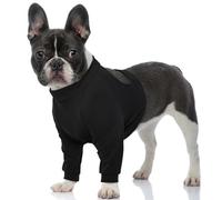 ROZKITCH Dog Surgery Recovery Sleeve Front Legs, Pet Anti Licking Wound Elbow Brace Elbow Protector, Dog Recovery Suit Cone Collar Alternative for Joint Care ACL CCL Arthritis Sprain Black L
