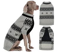 ROZKITCH Dog Sweaters for Cold Weather, Warm Knit Winter Clothes, Turtleneck Pet Sweater for Medium Breeds Bulldog Vizsla English Bulldog Grey XL