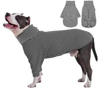 ROZKITCH Dog Sweaters for Medium Large Dogs Girl Boy, Striped Sweatshirts for Pet Fall Winter Spring American Staffordshire Terrier, Siberian Husky, Vizsla, Corgi Blackwhite L