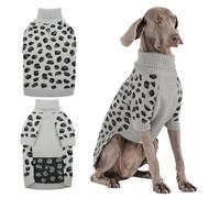ROZKITCH Dog Winter Sweater for Medium to Large Dogs, Cozy Turtleneck Knit, Warm Clothes for Rottweilers Poodles and Pit Bulls Grey 3XL