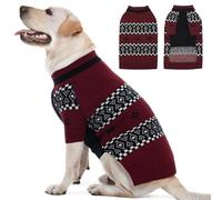 ROZKITCH Lightweight Dog Sweaters, Breathable Knit Pullover with Fair Isle Pattern, Winter Warm Pet Clothes for Large Dogs Great Dane German Shepherd DarkRed 5XL