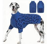 ROZKITCH Lightweight Dog Sweaters, Breathable Knit Pullover with Leopard Pattern, Winter Warm Pet Clothes for Large Dogs Great Dane German Shepherd DenimBlue 5XL