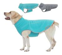 ROZKITCH Reversible Dog Coat Super Warm Fleece Sherpa Sweater with Embroidery, Adjustable Double-Sided Plush Sweatshirt for Small Mdium Large Giant Breeds Bluegreen 3XL