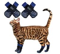 ROZKITCH Soundproofing Dog Socks with Double Sides Anti Slip Design, Paw Protector to Prevent Lick Claws, Pretect Sofa from Scratching Pomeranian, Miniature Dachshund, Maltese Blue S