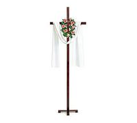 Rozozo Assembly Maximum 73Inch Adjustable Wooden Handmade Cross,Oversized Stand and Wall Cross Decoration,Wooden Jesus Christ Catholic Easter Party Wedding Church Christmas Outdoor Decoration-1