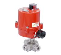 Rp 1/4'' L-Port 3-Way Stainless Steel Electric Ball Valve 100-240V AC