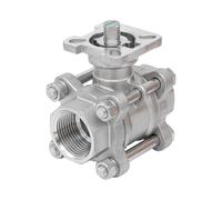 Rp 3/4'' 3-Piece 2-Way Stainless Steel Ball Valve 69 bar RTFE ISO-Top F03/F04 - TamesonPRO 1121-034