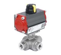 Rp 3/4'' L-Port 3-Way Pneumatic Stainless Steel Ball Valve Double-acting