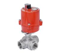Rp 3/4'' L-Port 3-Way Stainless Steel Electric Ball Valve 100-240V AC