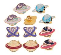 RP Remarkable Power, 10 Pack Space Star Planet Enamel Brooch Pin for Women Man Shirt Dress Coat Decoration Party