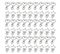 RP Remarkable Power, 100 Pack Silver Metal Star Heart Shape Claw Swivel Lobster Clasp Alloy Snap Hook Keychain Clip for Jewelry Making Bag Accessories DIY Craft