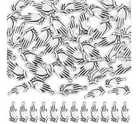 RP Remarkable Power, 150 Pack Antique Silver Praying Hands Charms Prayer Charm Pendants for DIY Jewelry Making Bracelet Necklace Supplies