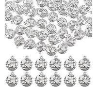RP Remarkable Power 50 Pack Silver Earth Globe Planet Charms Pendants
