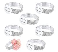 RP Remarkable Power, 6 Pack Corsage Bracelet Wristlet Metal Elastic Wristbands DIY Wrist Corsages Accessories for Wedding Party Decor