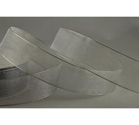 RP RIBBON 1 metre trim of Luxury Silver Organza 40mm x 20m